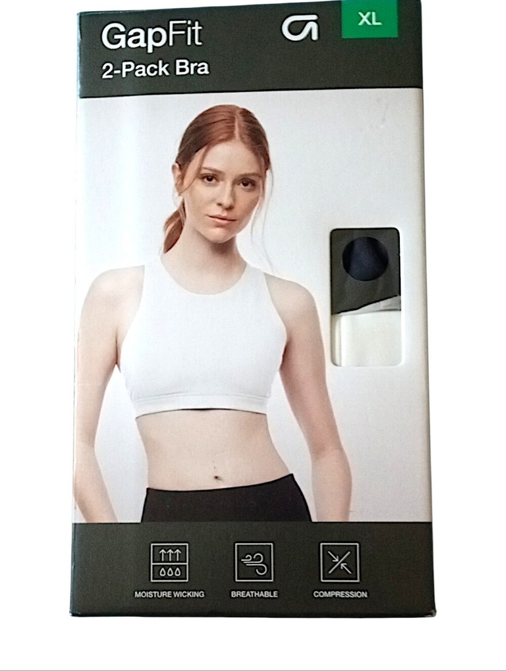 New GapFit 2-Pack Bra Size XL Black & White